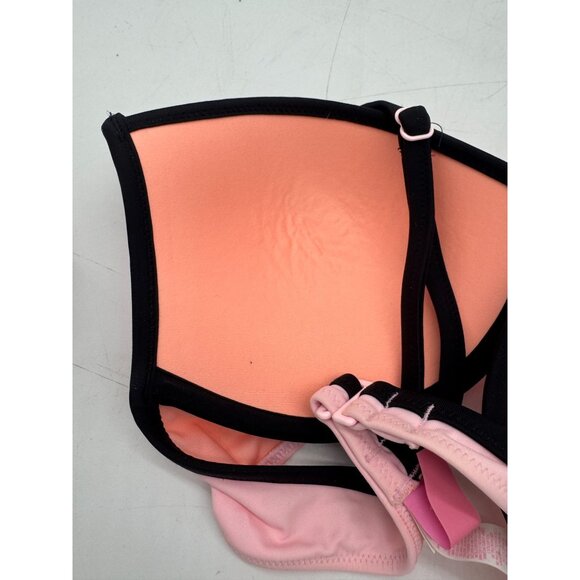 Victoria's Secret The Fabulous Bikini Top Womens 34C Pink Black Push-Up Bra Chic - Picture 5 of 7